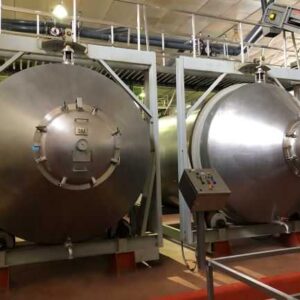 Used stainless steel wine fermenters and process tanks